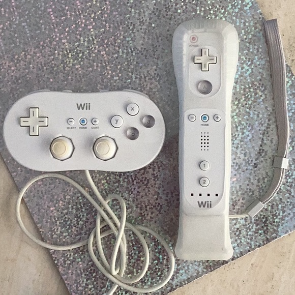 Nintendo Wii Remote & Motion Plus Adapter & Wii Classic Controller Lot Of 2 OEM - Picture 2 of 16